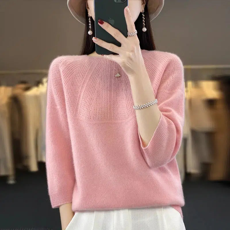 Pull cachemire rose poudre Le Old Money