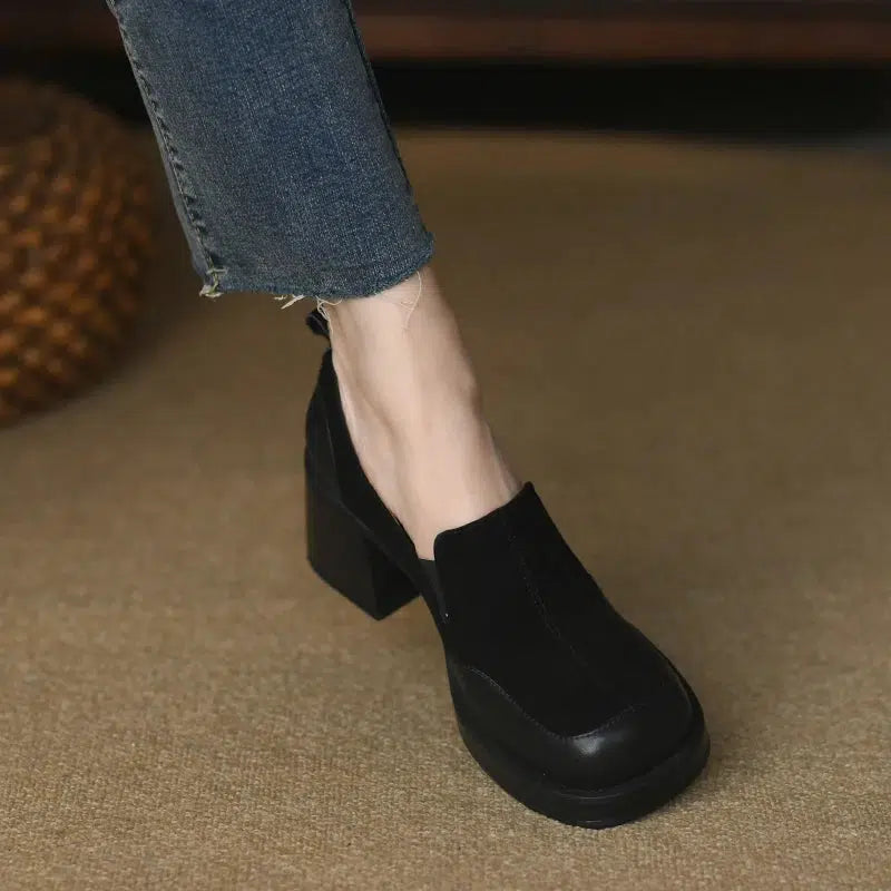 Mocassin talon carre vintage Le Old Money