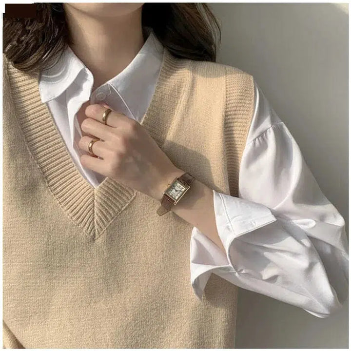 Pull Sans Manches (Débardeur) En Bouclettes Beige - Taille M/L - Occasion Très Bon État - Marque Boutique Parisienne