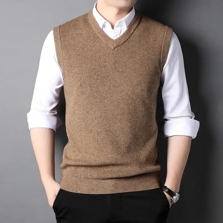 Pull sans manche marron hotsell
