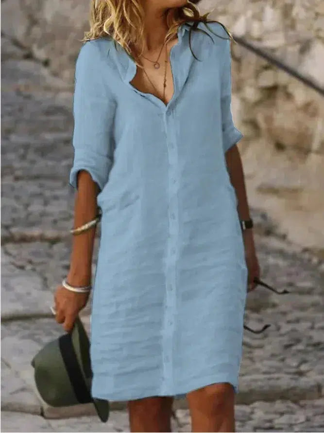 Linen Shirt Dress | The Old Money Linen Shirt Dress | The Old Money